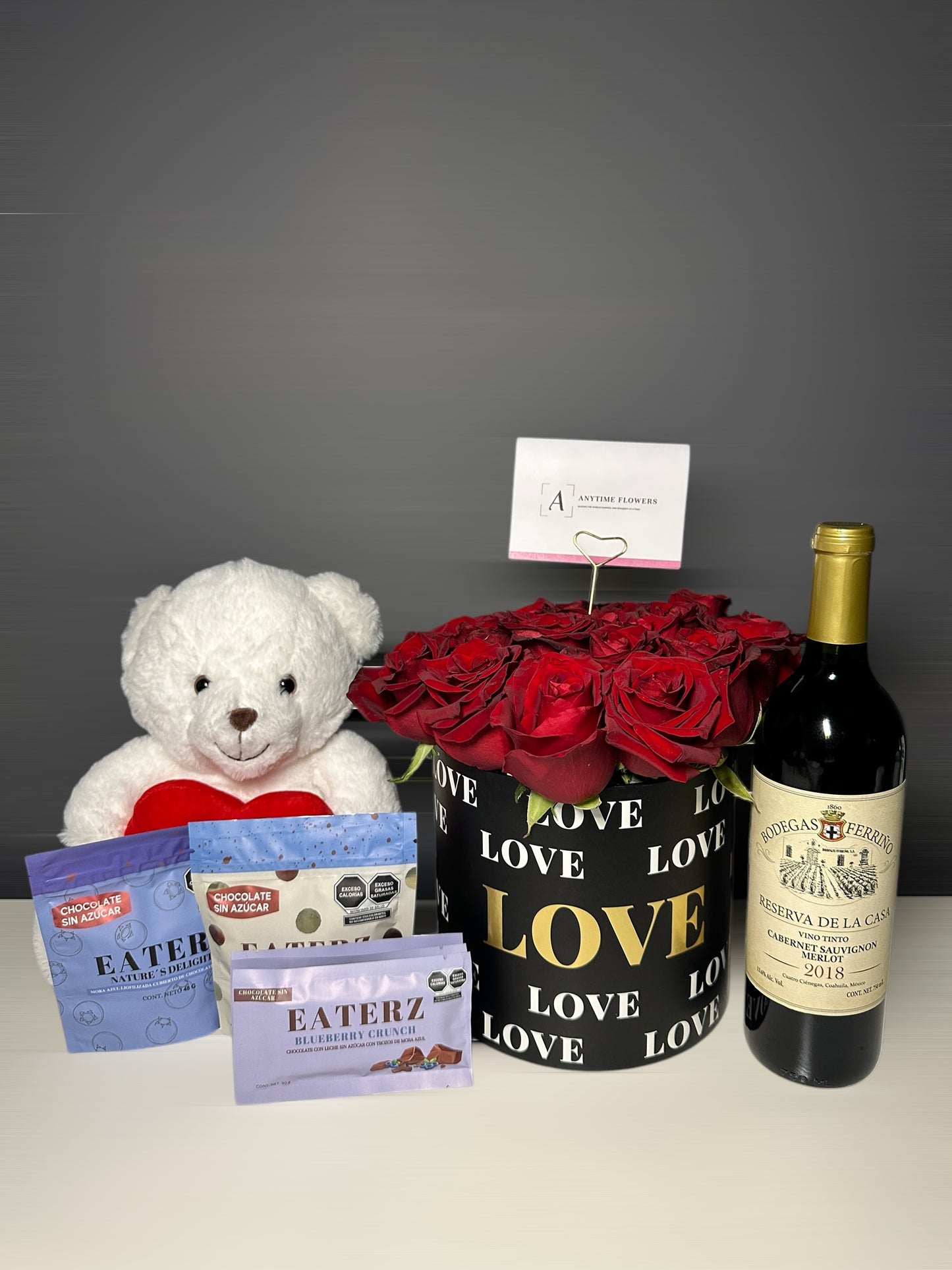 Arreglo floral en caja circular - Valentine's edition