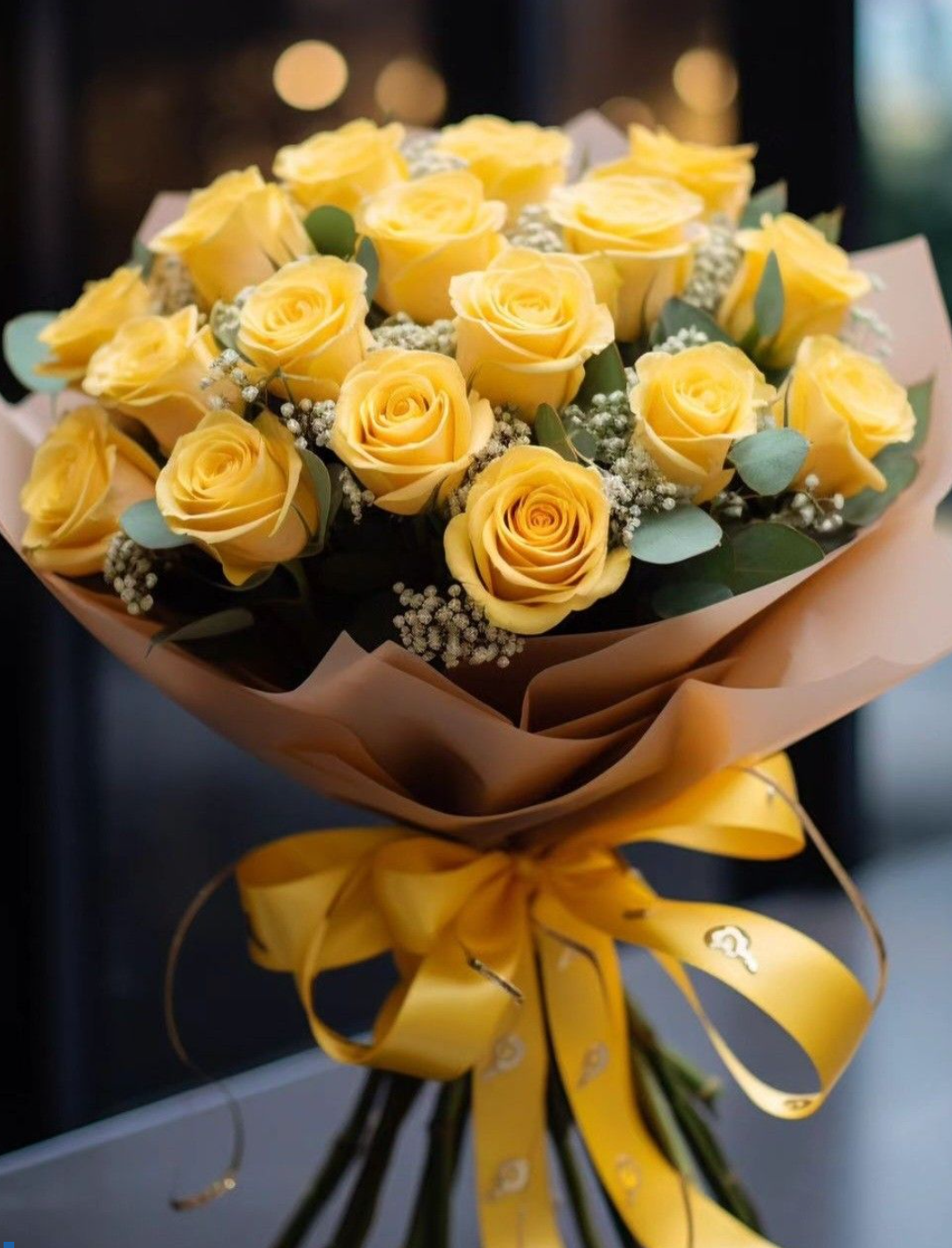 Ramo de Rosas Amarillas con Nube – Edición Especial 21 de Marzo 💛🌿