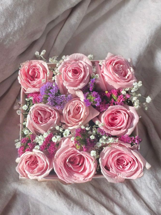 Arreglo de rosas en caja